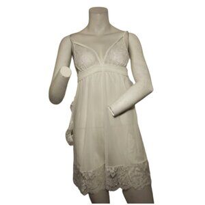 Women White Lingerie Teddy with panty (2 piece)